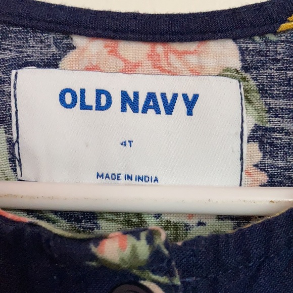 Toddler girl’s navy blue and floral dress - Picture 4 of 4